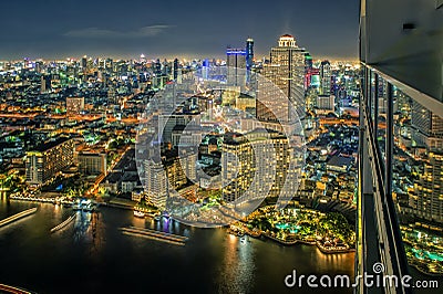 Aerial view of buildings from top roof panoramic picture Stock Photo