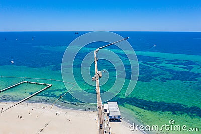Aerial view of Busselton jetty in Australia Editorial Stock Photo