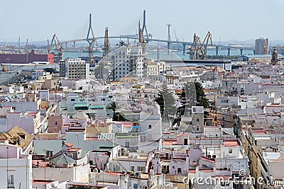 Aerial view of Cadiz from Torre Tavira, Andalucia, Spain Stock Photo