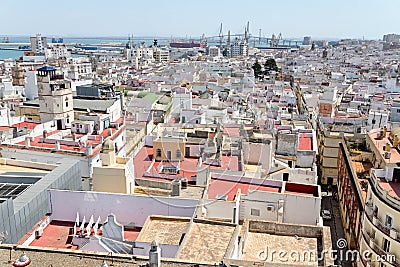 Aerial view of Cadiz from Torre Tavira, Andalucia, Spain Stock Photo
