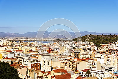 Aerial view of Cagliari, in Sardinia, Italy Stock Photo