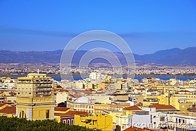 Aerial view of Cagliari, in Sardinia, Italy Stock Photo