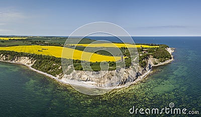 Aerial view of Cape Arkona on the island of Ruegen in Mecklenburg-Vorpommern Stock Photo