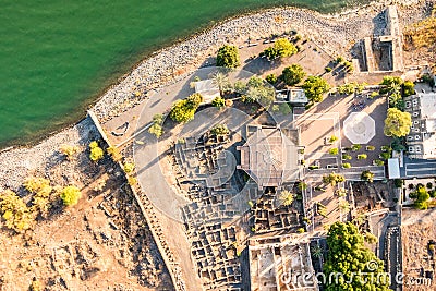 Aerial view of Capernaum, Galilee, Israel Stock Photo