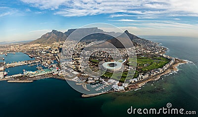 Aerial view on the Capetown Waterfront Stock Photo