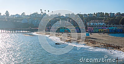 Aerial view of the Capitola beach town in California. Stock Photo