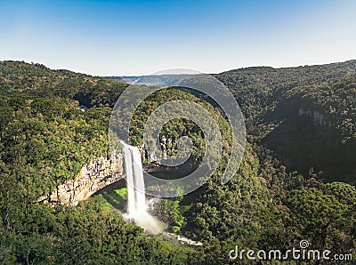 Aerial view of Caracol Waterfall - Canela, Rio Grande do Sul, Brazil Stock Photo