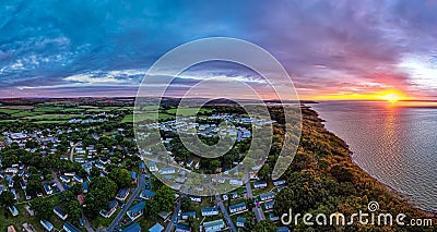 Aerial view of Caravan park at the Isle of WIght Stock Photo