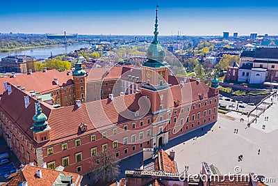 Aerial view of Castle Square in Warsaw, Poland Stock Photo