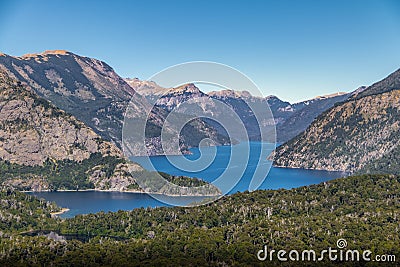 Aerial view from Cerro Llao Llao viewpoint at Circuito Chico - Bariloche, Patagonia, Argentina Stock Photo