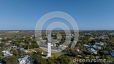 Aerial View of Charleston Lighthouse On Sullivans Island South Carolina Editorial Stock Photo