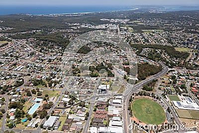 Aerial View of Charlestown - Newcastle Australia Stock Photo