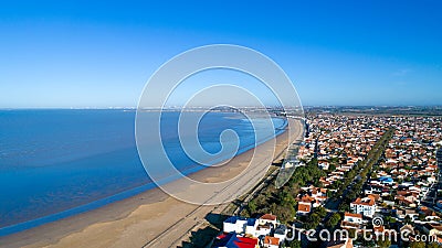 Aerial photo of Chatelaillon beach in Charente Maritime Stock Photo