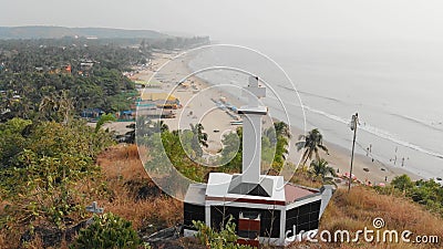 Aerial view christian cross on a hill in Arambol, India. Stock Photo