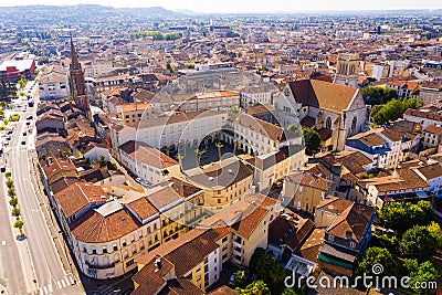 Aerial view on the city Agen. Stock Photo