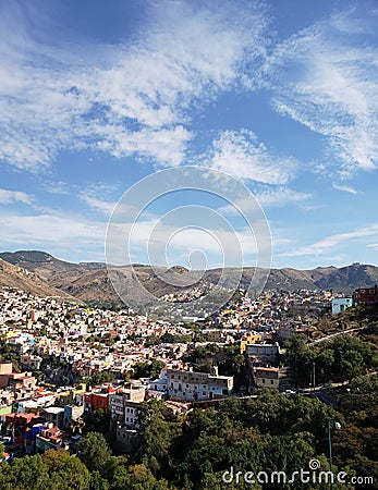 aerial view of the city of Guanajuato, Mexico Stock Photo
