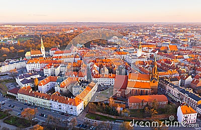 Aerial view on the city Kalisz. Stock Photo