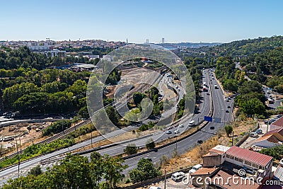 Aerial view of the city in Lisbon Capital City of Portugal Stock Photo