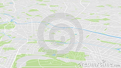 Aerial view City map Berlin, color detailed plan, urban grid in perspective Stock Photo