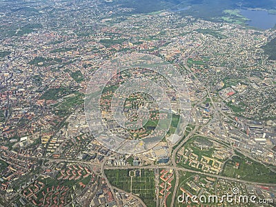 Aerial view of city of Oslo Stock Photo