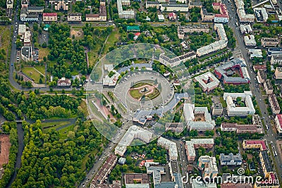 Aerial view of city Petrozavodsk, Karelia, Russia. Editorial Stock Photo