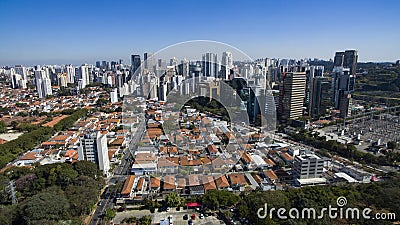 Aerial view of the city of Sao Paulo Brazil, Itaim Bibi neighborhood Stock Photo