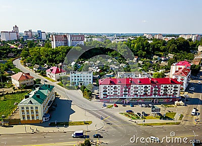 Aerial view of city skyline of Orsha Belarus Editorial Stock Photo