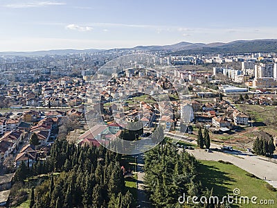 Aerial view of city of Stara Zagora Editorial Stock Photo