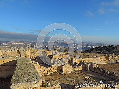 Aerial view of the city from the Tomb of Samuel Stock Photo