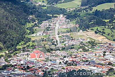 Aerial view of the city of Urubici, SC, Brazil. Stock Photo