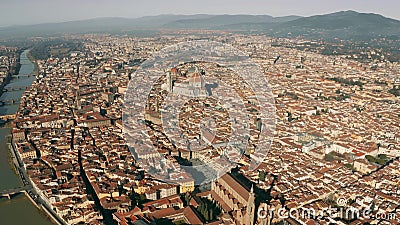 Aerial view of the cityscape of Florence on a sunny day, Italy Stock Photo