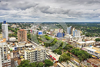 Aerial View of Ciudad del Este, Paraguay Editorial Stock Photo