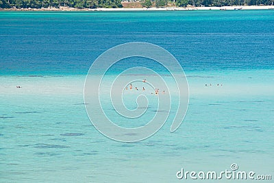 Aerial view of clear blue water of the Andaman sea in Phuket,Thailand Stock Photo