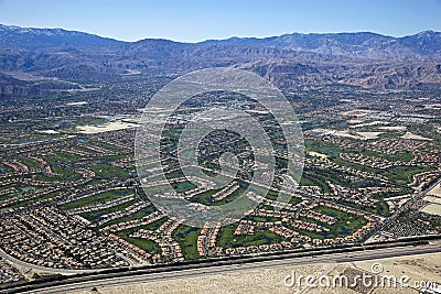 Aerial view of the Coachella Valley, California Stock Photo