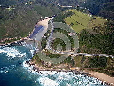 Aerial view of coastline Stock Photo