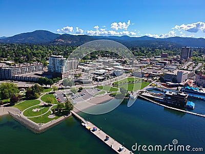 Aerial View of Coeur d`Alene, Idaho Stock Photo