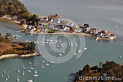 Aerial view of Conleau in Morbihan, France Stock Photo