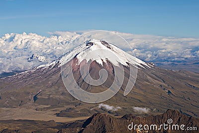 Aerial view of Cotopaxi Volcano, Ecuador Stock Photo