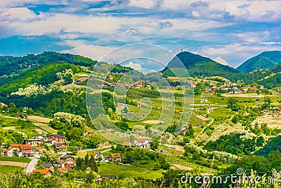 Hills in Zagorje region, Croatia. Stock Photo