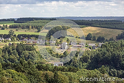 Aerial view countryside near Bouillon in Belgium Stock Photo