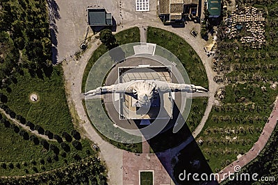 Aerial view of Cristo Rei Christ the King statue in Almada district, Lisbon, Portugal Editorial Stock Photo