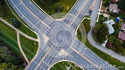 Aerial view of a crossroad in Greensboro, North Carolina, USA Stock Photo