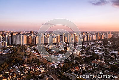 Aerial view of Curitiba City - Curitiba, Parana, Brazil Stock Photo