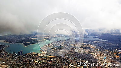 Aerial view of Dar Es Salaam in Tanzania. Vue aÃ©rienne de Dar Es Salaam en Tanzanie Stock Photo