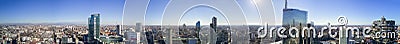 Aerial view of 360 degrees of the center of Milan, Vertical Forest, Unicredit Tower, Palazzo Lombardia, Torre Solaria, Italy Editorial Stock Photo