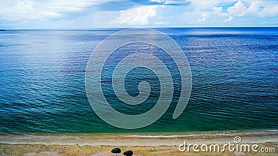 Aerial view of the Destenika beach in Greece, Halkidiki Stock Photo