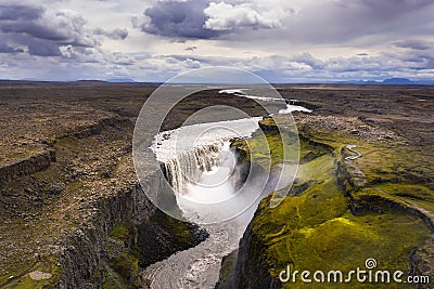 Aerial view of Dettifoss waterfall in Iceland Stock Photo