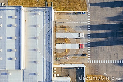 Aerial view of the distribution center. Stock Photo