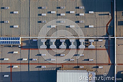 Aerial view of the distribution center. Stock Photo
