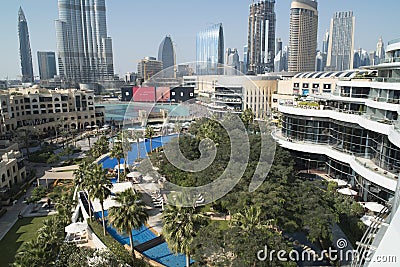 Aerial view Downtown Dubai Editorial Stock Photo